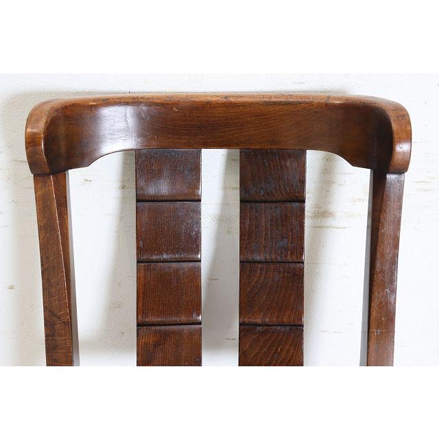 dn-28　1940年代イギリス製アンティーク ソリッドオーク 無垢材 ダブルカップレッグ ダイニングチェア 椅子 いす イス ブルー 青 |  | 09