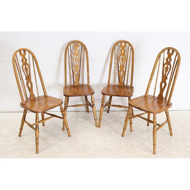 dn-29　1960年代イギリス製ビンテージ エルム ハイバック ウインザー カントリー キッチンチェア ダイニングチェア 4脚セット 椅子 いす イス 送料無料 |  | 01