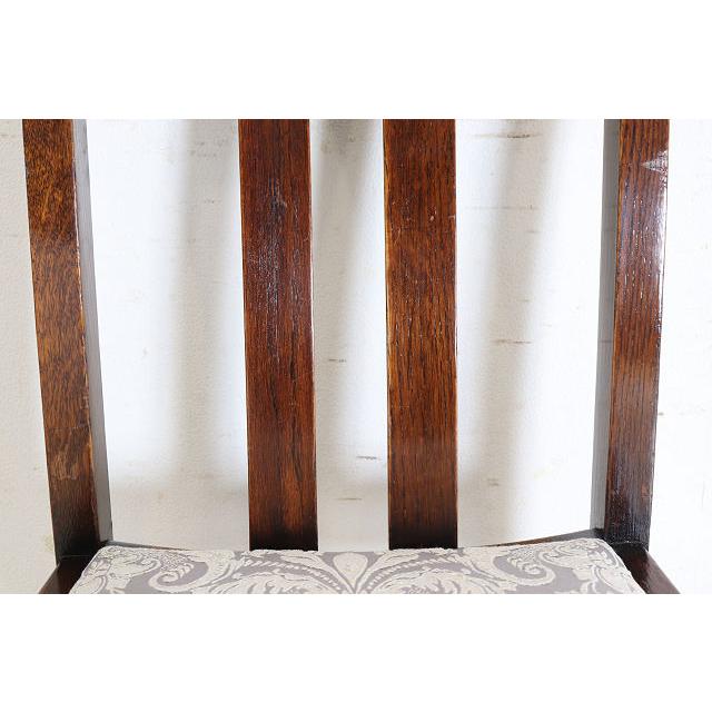 dn-2　1940年代イギリス製アンティーク ソリッドオーク 無垢材 お花が彫刻された ダイニングチェア 椅子 いす イス 白 ホワイト |  | 10