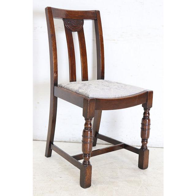 dn-2　1940年代イギリス製アンティーク ソリッドオーク 無垢材 お花が彫刻された ダイニングチェア 椅子 いす イス 白 ホワイト |  | 17