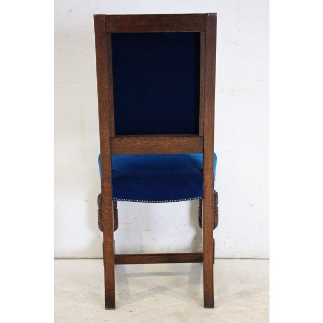 非売品 アンティーク ビクトリアン オーク パネルバック ブルー