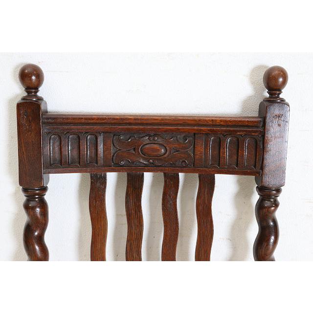 dn-32　1930年代イギリス製アンティーク オーク シュガーバリーツイスト ダイニングチェア 4脚セット 食卓椅子 いす イス 送料無料 |  | 11