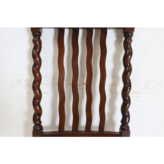 dn-32　1930年代イギリス製アンティーク オーク シュガーバリーツイスト ダイニングチェア 4脚セット 食卓椅子 いす イス 送料無料 |  | 12