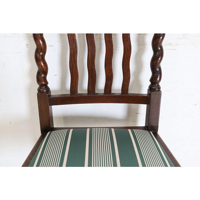 dn-32　1930年代イギリス製アンティーク オーク シュガーバリーツイスト ダイニングチェア 4脚セット 食卓椅子 いす イス 送料無料 |  | 13