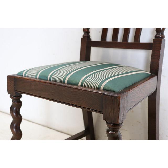 dn-32　1930年代イギリス製アンティーク オーク シュガーバリーツイスト ダイニングチェア 4脚セット 食卓椅子 いす イス 送料無料 |  | 16