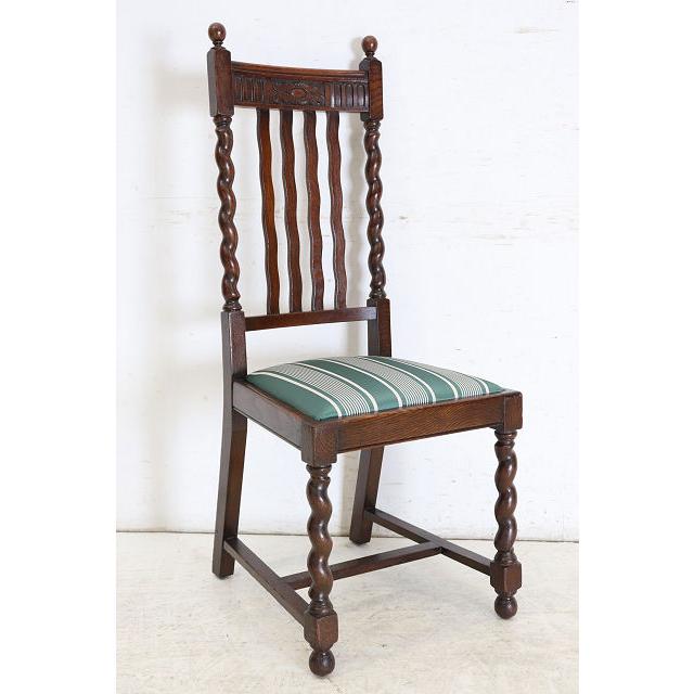 dn-32　1930年代イギリス製アンティーク オーク シュガーバリーツイスト ダイニングチェア 4脚セット 食卓椅子 いす イス 送料無料 |  | 18