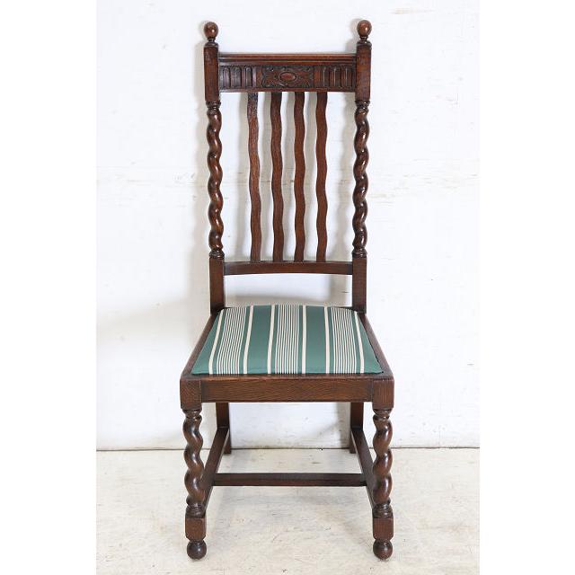 dn-32　1930年代イギリス製アンティーク オーク シュガーバリーツイスト ダイニングチェア 4脚セット 食卓椅子 いす イス 送料無料 |  | 04