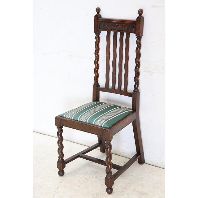 dn-32　1930年代イギリス製アンティーク オーク シュガーバリーツイスト ダイニングチェア 4脚セット 食卓椅子 いす イス 送料無料 |  | 05