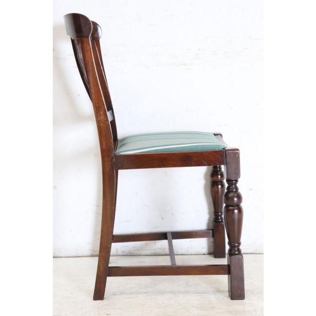 dn-34　1940年代イギリス製アンティーク ソリッドオーク 無垢材 ダブルカップレッグ ダイニングチェア 椅子 いす イス グリーンのストライプ |  | 19
