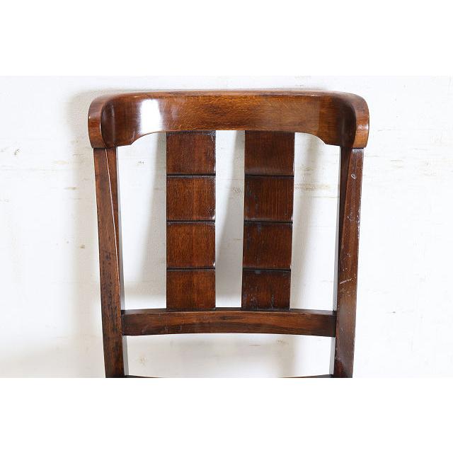 dn-34　1940年代イギリス製アンティーク ソリッドオーク 無垢材 ダブルカップレッグ ダイニングチェア 椅子 いす イス グリーンのストライプ |  | 07