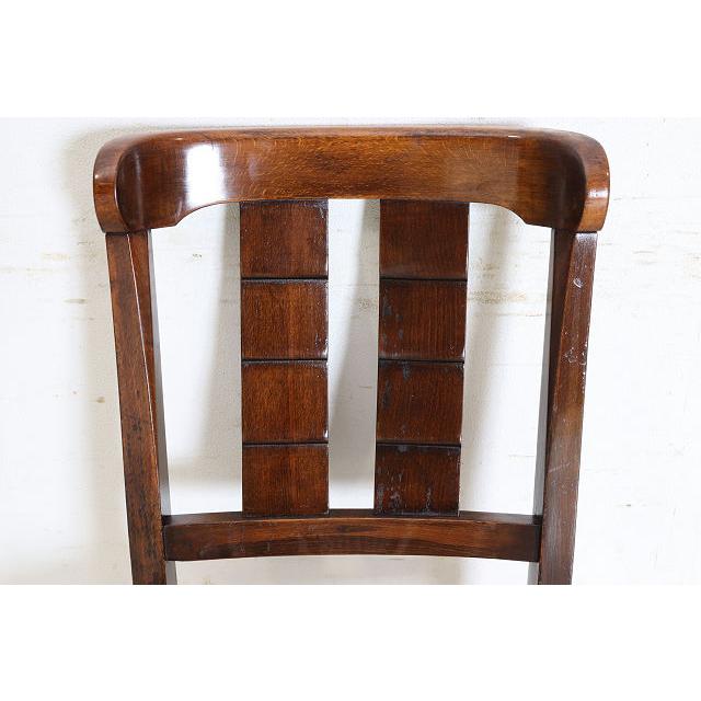 dn-34　1940年代イギリス製アンティーク ソリッドオーク 無垢材 ダブルカップレッグ ダイニングチェア 椅子 いす イス グリーンのストライプ |  | 09