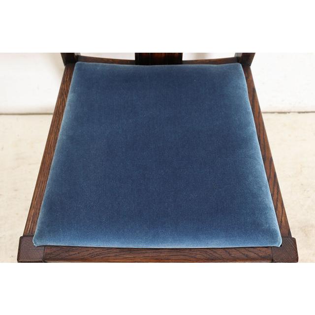 dn-37　1940年代イギリス製アンティーク ソリッドオーク 無垢材 ダブルカップレッグ ダイニングチェア 椅子 いす イス ブルー 青 |  | 12