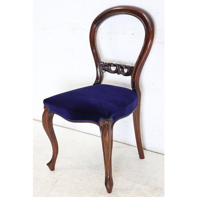 dn-3　1890年代イギリス製アンティーク ウォルナット ビクトリアン バルーンバックチェア 6脚セット 椅子 いす イス パープル |  | 05