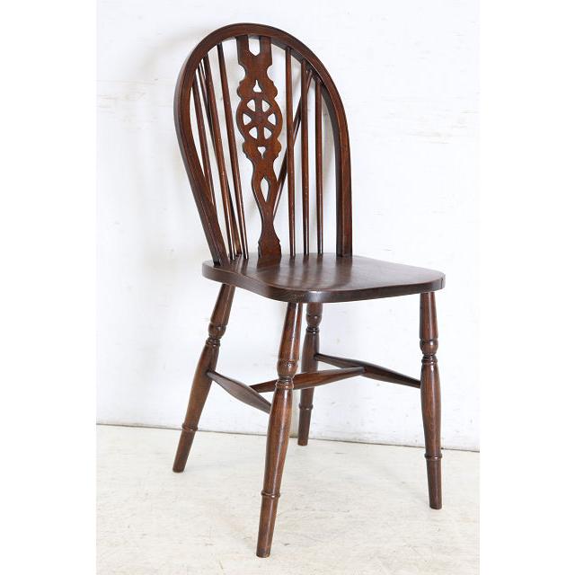 dn-40　1970年代イギリス製ビンテージ エルム ホイールバック ウインザーチェア キッチン ダイニング カントリー レトロ 椅子 いす イス（A） |  | 18