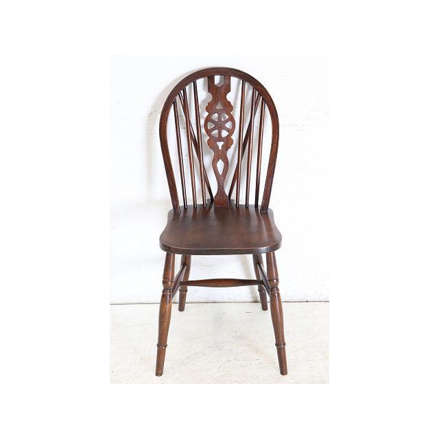 dn-40　1970年代イギリス製ビンテージ エルム ホイールバック ウインザーチェア キッチン ダイニング カントリー レトロ 椅子 いす イス（A） |  | 01