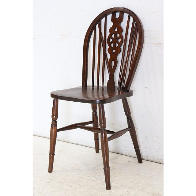 dn-40　1970年代イギリス製ビンテージ エルム ホイールバック ウインザーチェア キッチン ダイニング カントリー レトロ 椅子 いす イス（A） |  | 04