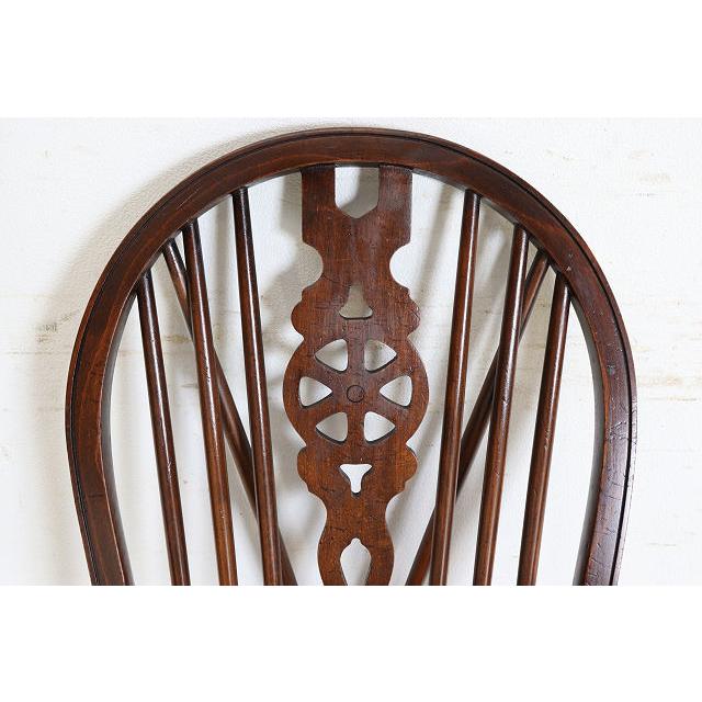 dn-40　1970年代イギリス製ビンテージ エルム ホイールバック ウインザーチェア キッチン ダイニング カントリー レトロ 椅子 いす イス（A） |  | 09