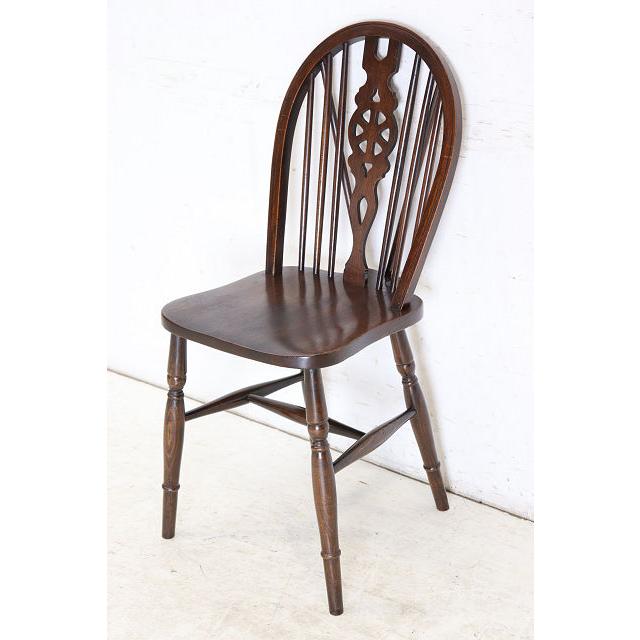 dn-43　1970年代イギリス製ビンテージ エルム ホイールバック ウインザーチェア キッチン ダイニング カントリー レトロ 椅子 いす イス（D） |  | 02