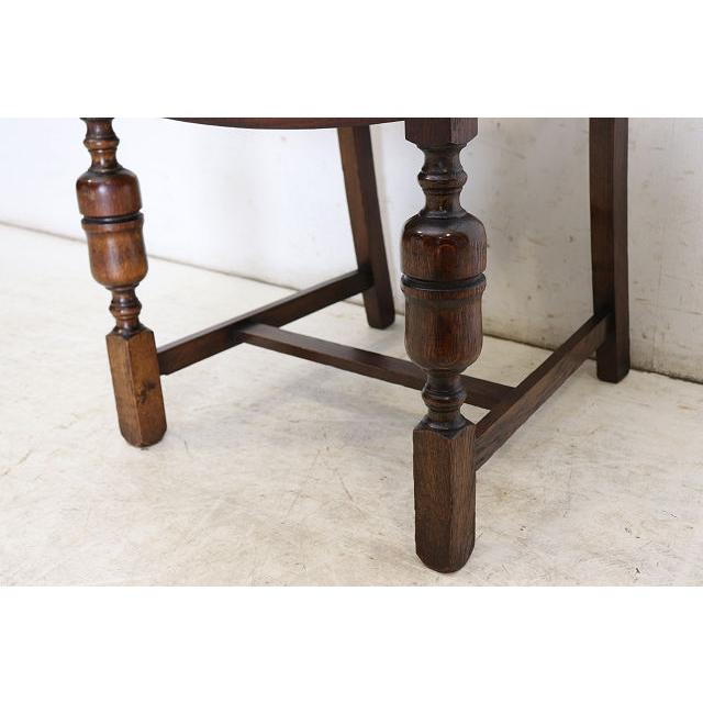 dn-47　1940年代イギリス製アンティーク ソリッドオーク 無垢材 レザーシート 本革 ダブルカップレッグ ダイニングチェア 椅子 いす イス（B） |  | 14