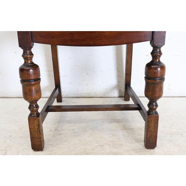 dn-47　1940年代イギリス製アンティーク ソリッドオーク 無垢材 レザーシート 本革 ダブルカップレッグ ダイニングチェア 椅子 いす イス（B） |  | 15