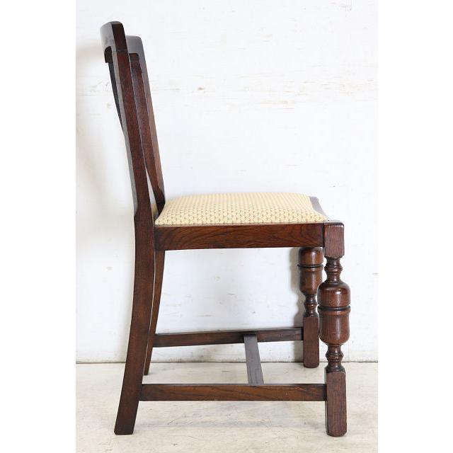 dn-49　1940年代イギリス製アンティーク ソリッドオーク 無垢材 ブドウのデザインの彫刻 ダブルカップレッグ ダイニングチェア 椅子 いす イス |  | 17