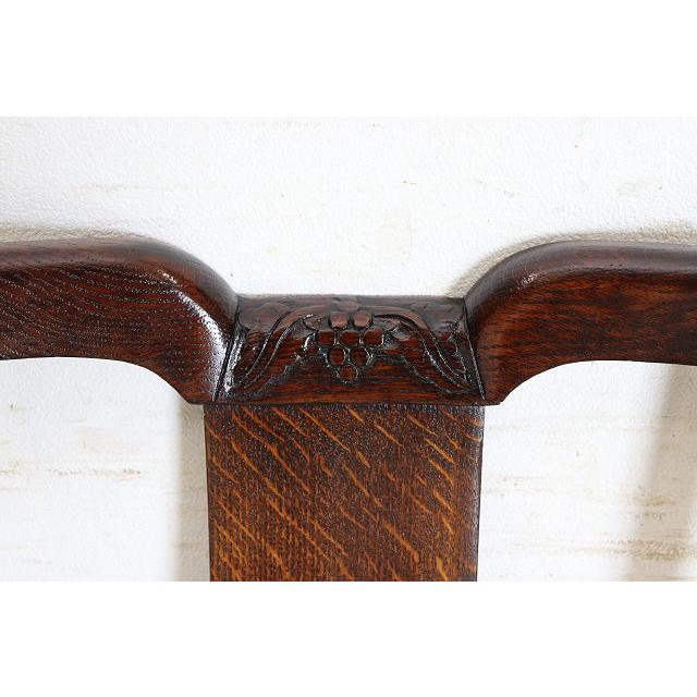 dn-49　1940年代イギリス製アンティーク ソリッドオーク 無垢材 ブドウのデザインの彫刻 ダブルカップレッグ ダイニングチェア 椅子 いす イス |  | 09