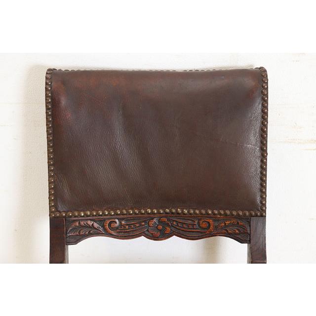 dn-4　1890年代イギリス製アンティーク ビクトリアン オーク レザーシート パネルバック ダイニングチェア 食卓椅子 いす イス (A) |  | 10