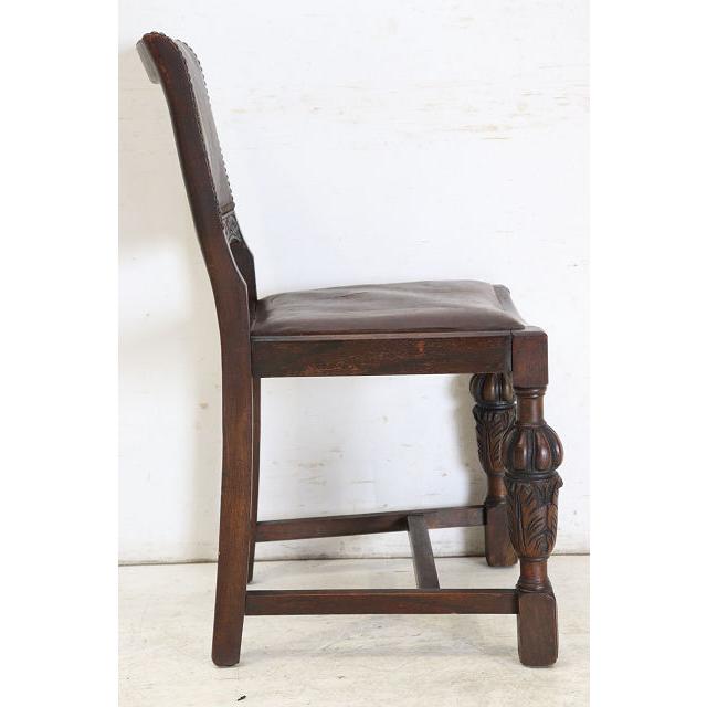 dn-4　1890年代イギリス製アンティーク ビクトリアン オーク レザーシート パネルバック ダイニングチェア 食卓椅子 いす イス (A) |  | 17