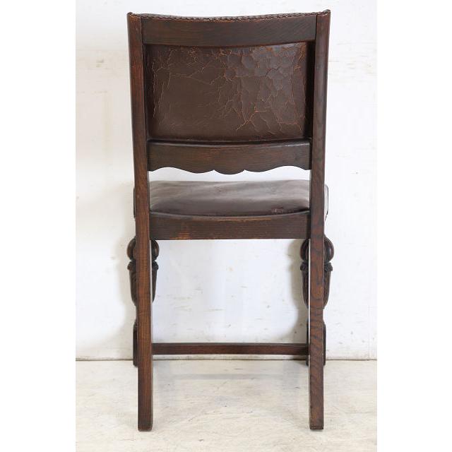 dn-4　1890年代イギリス製アンティーク ビクトリアン オーク レザーシート パネルバック ダイニングチェア 食卓椅子 いす イス (A) |  | 18