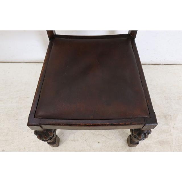 dn-4　1890年代イギリス製アンティーク ビクトリアン オーク レザーシート パネルバック ダイニングチェア 食卓椅子 いす イス (A) |  | 08