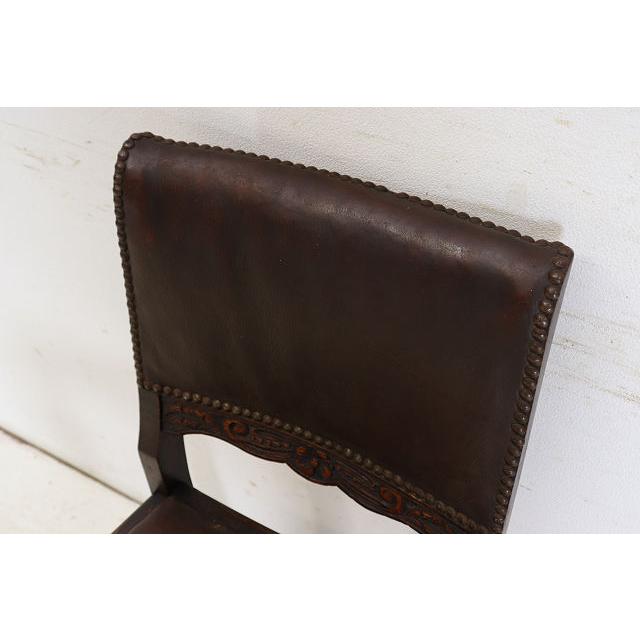 dn-4　1890年代イギリス製アンティーク ビクトリアン オーク レザーシート パネルバック ダイニングチェア 食卓椅子 いす イス (A) |  | 09