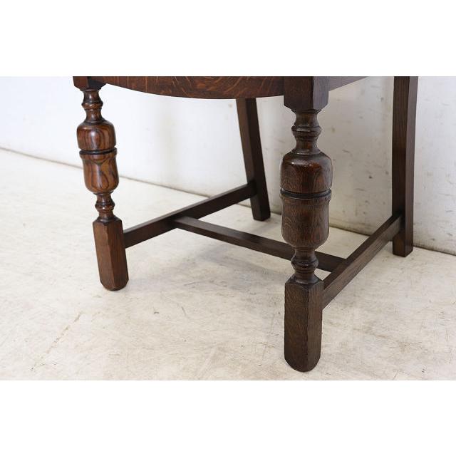 dn-50　1940年代イギリス製アンティーク ソリッドオーク 無垢材 レザーシート 本革 ダブルカップレッグ ダイニングチェア 椅子 いす イス（A） |  | 14