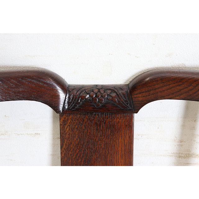 dn-50　1940年代イギリス製アンティーク ソリッドオーク 無垢材 レザーシート 本革 ダブルカップレッグ ダイニングチェア 椅子 いす イス（A） |  | 09