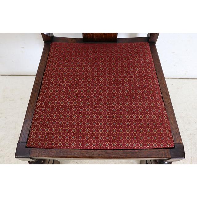 dn-51　1940年代イギリス製アンティーク ソリッドオーク 無垢材 ブドウのデザインの彫刻 ダブルカップレッグ ダイニングチェア 椅子 いす イス |  | 11