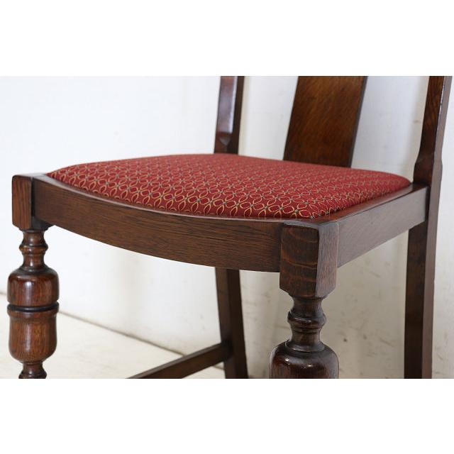 dn-51　1940年代イギリス製アンティーク ソリッドオーク 無垢材 ブドウのデザインの彫刻 ダブルカップレッグ ダイニングチェア 椅子 いす イス |  | 13