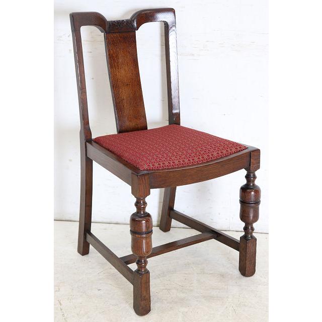 dn-51　1940年代イギリス製アンティーク ソリッドオーク 無垢材 ブドウのデザインの彫刻 ダブルカップレッグ ダイニングチェア 椅子 いす イス |  | 16