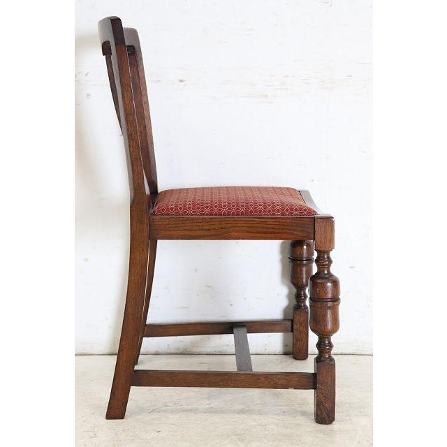 dn-51　1940年代イギリス製アンティーク ソリッドオーク 無垢材 ブドウのデザインの彫刻 ダブルカップレッグ ダイニングチェア 椅子 いす イス |  | 18