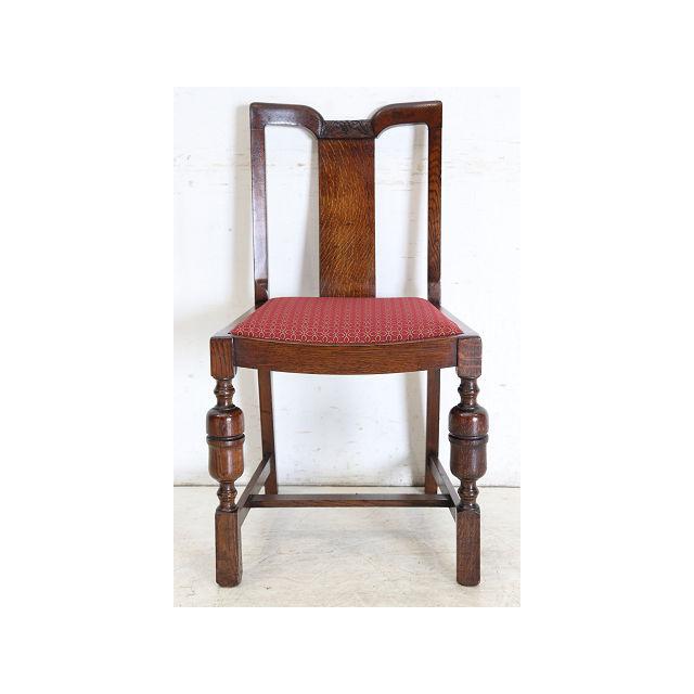 dn-51　1940年代イギリス製アンティーク ソリッドオーク 無垢材 ブドウのデザインの彫刻 ダブルカップレッグ ダイニングチェア 椅子 いす イス |  | 01