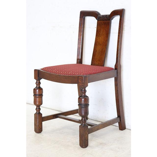 dn-51　1940年代イギリス製アンティーク ソリッドオーク 無垢材 ブドウのデザインの彫刻 ダブルカップレッグ ダイニングチェア 椅子 いす イス |  | 02