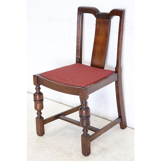 dn-51　1940年代イギリス製アンティーク ソリッドオーク 無垢材 ブドウのデザインの彫刻 ダブルカップレッグ ダイニングチェア 椅子 いす イス |  | 03