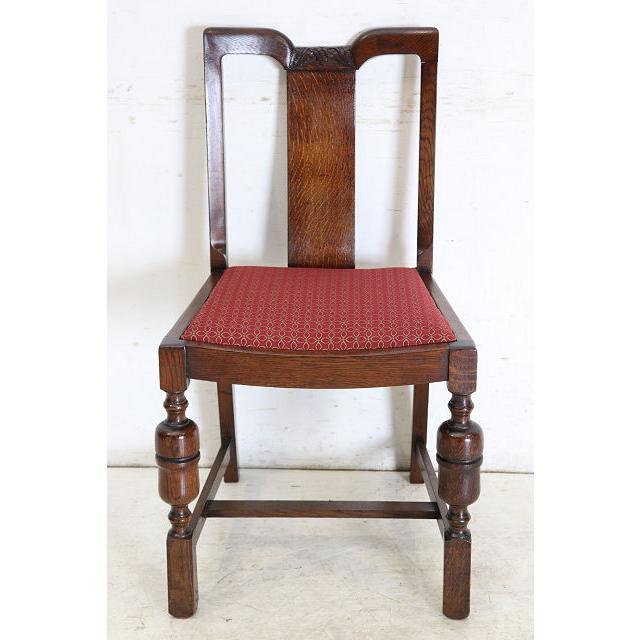 dn-51　1940年代イギリス製アンティーク ソリッドオーク 無垢材 ブドウのデザインの彫刻 ダブルカップレッグ ダイニングチェア 椅子 いす イス |  | 05