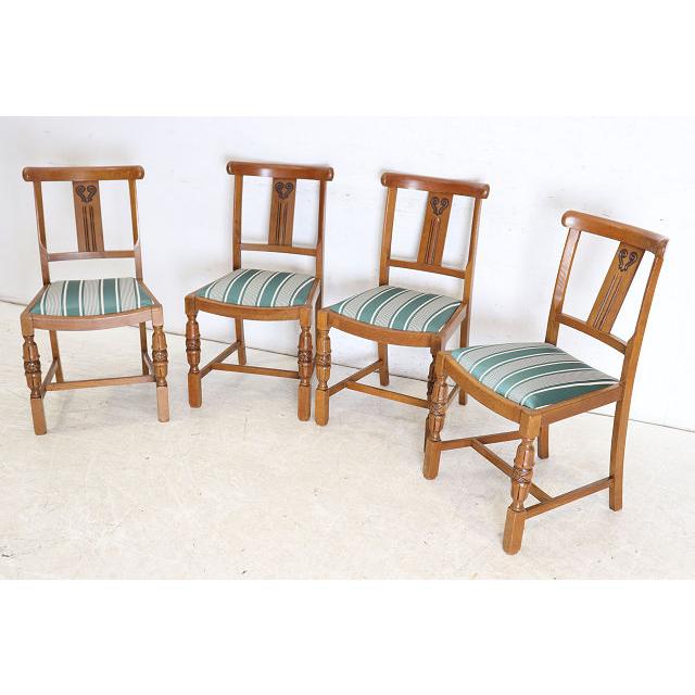 dn-8　1960年代イギリス製ビンテージ オーク ダブルカップレッグ ダイニングチェア 4脚セット 椅子 いす イス 小型 |  | 03