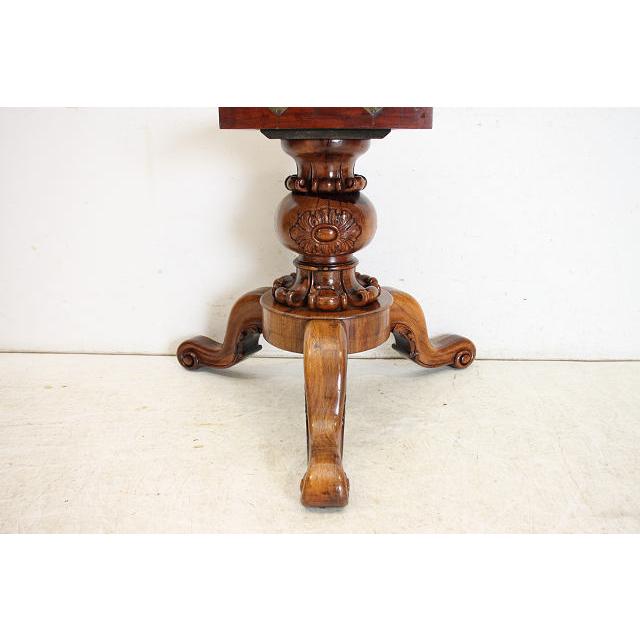 dt-22　1880年代イギリス製アンティーク　ビクトリアン　ローズウッド　チップトップアップ　ラウンド　インレイド　ダイニングテーブル |  | 11