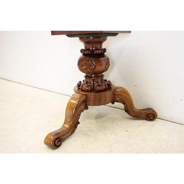 dt-22　1880年代イギリス製アンティーク　ビクトリアン　ローズウッド　チップトップアップ　ラウンド　インレイド　ダイニングテーブル |  | 13