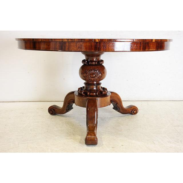 dt-22　1880年代イギリス製アンティーク　ビクトリアン　ローズウッド　チップトップアップ　ラウンド　インレイド　ダイニングテーブル |  | 04