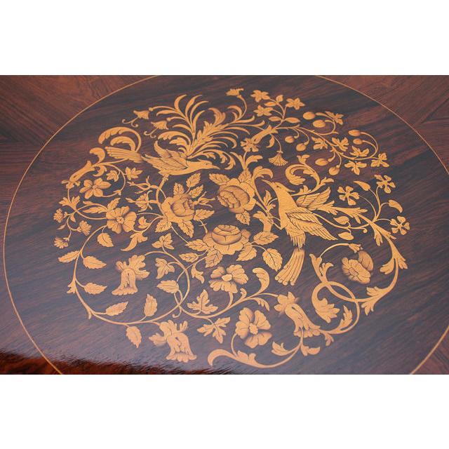 dt-22　1880年代イギリス製アンティーク　ビクトリアン　ローズウッド　チップトップアップ　ラウンド　インレイド　ダイニングテーブル |  | 07