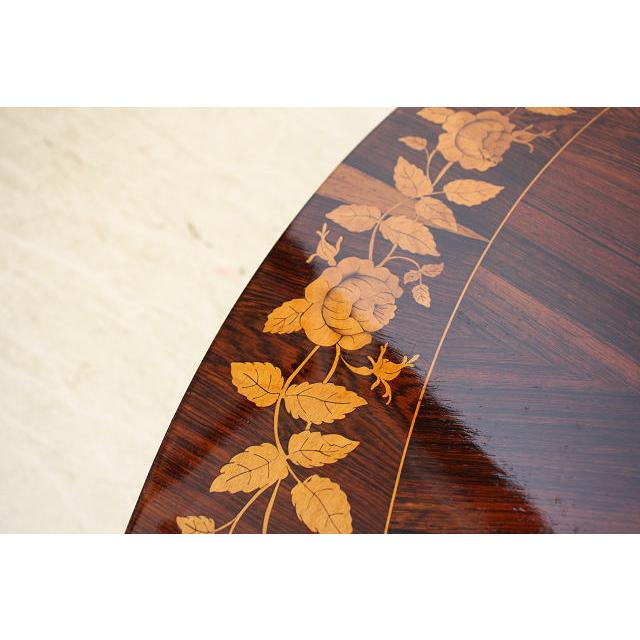 dt-22　1880年代イギリス製アンティーク　ビクトリアン　ローズウッド　チップトップアップ　ラウンド　インレイド　ダイニングテーブル |  | 09