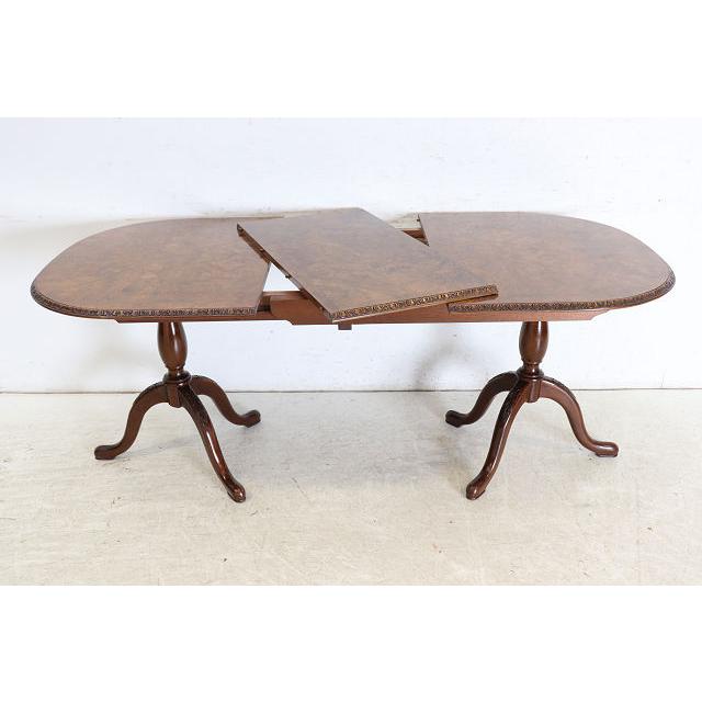 dt-2　1960年代イギリス製ビンテージ ウォルナット クイーンアンスタイル ペデスタル ダイニングテーブル 二本脚 食卓 |  | 12