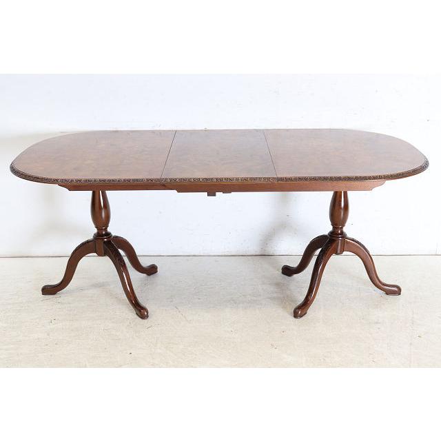 dt-2　1960年代イギリス製ビンテージ ウォルナット クイーンアンスタイル ペデスタル ダイニングテーブル 二本脚 食卓 |  | 13