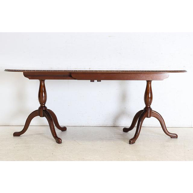 dt-2　1960年代イギリス製ビンテージ ウォルナット クイーンアンスタイル ペデスタル ダイニングテーブル 二本脚 食卓 |  | 14